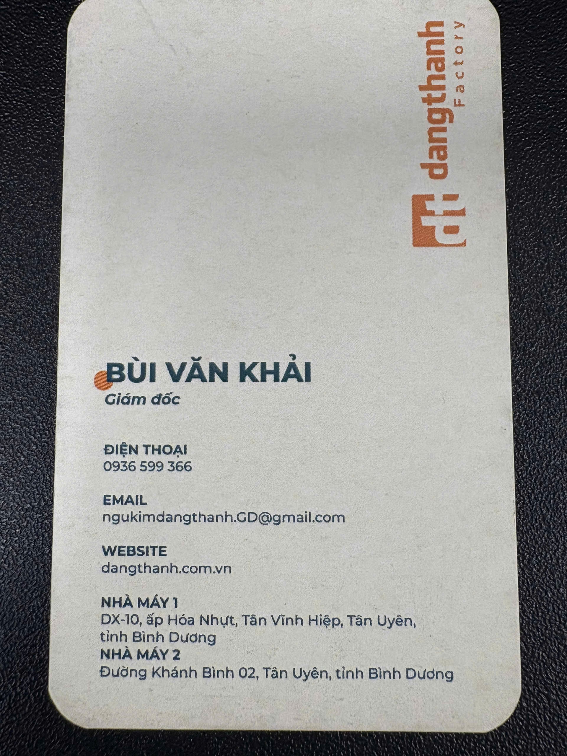 DTH - Director name card